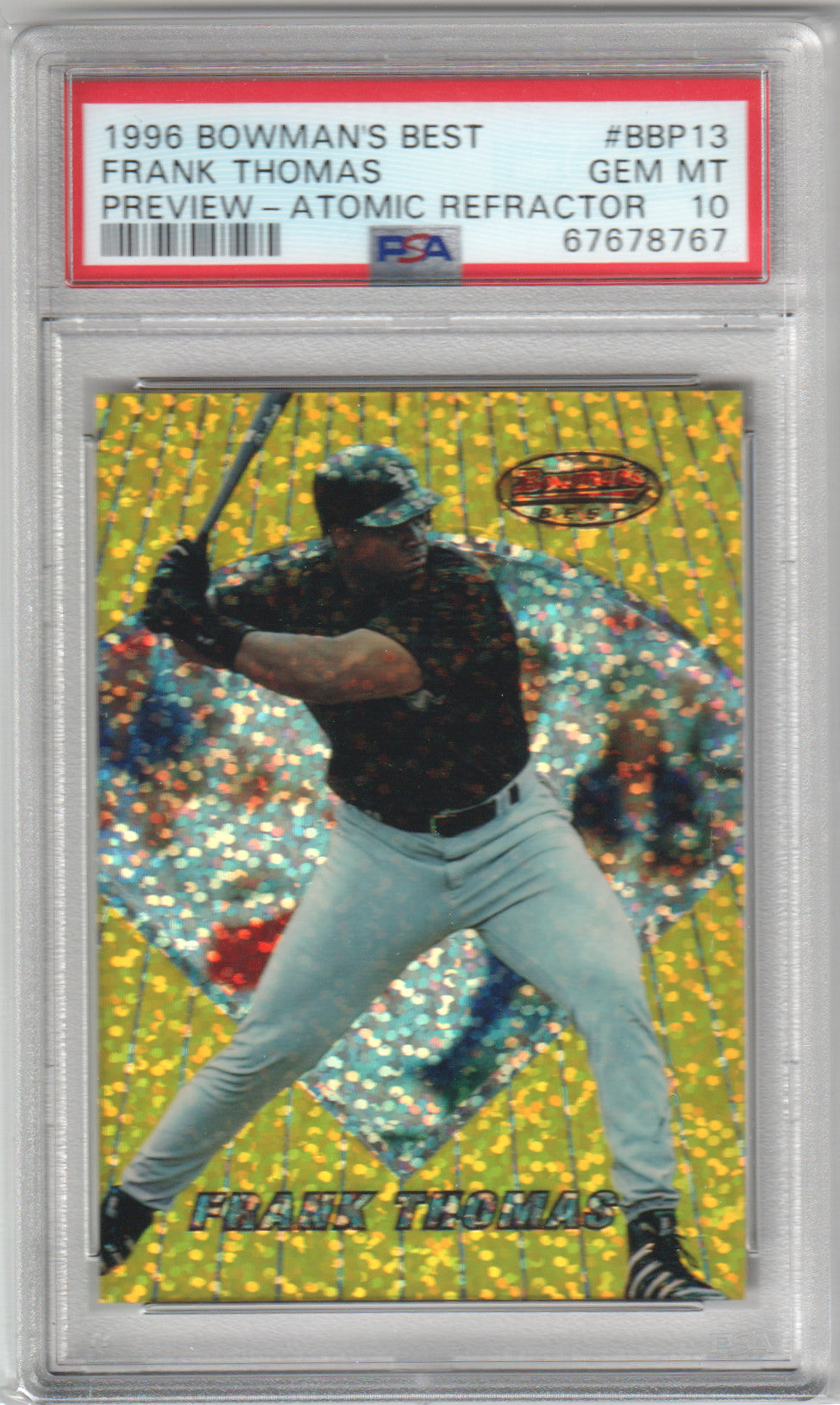 FRANK THOMAS 1996 Bowmans Best Preview #BBP13 Atomic Refractor PSA 10 GEM