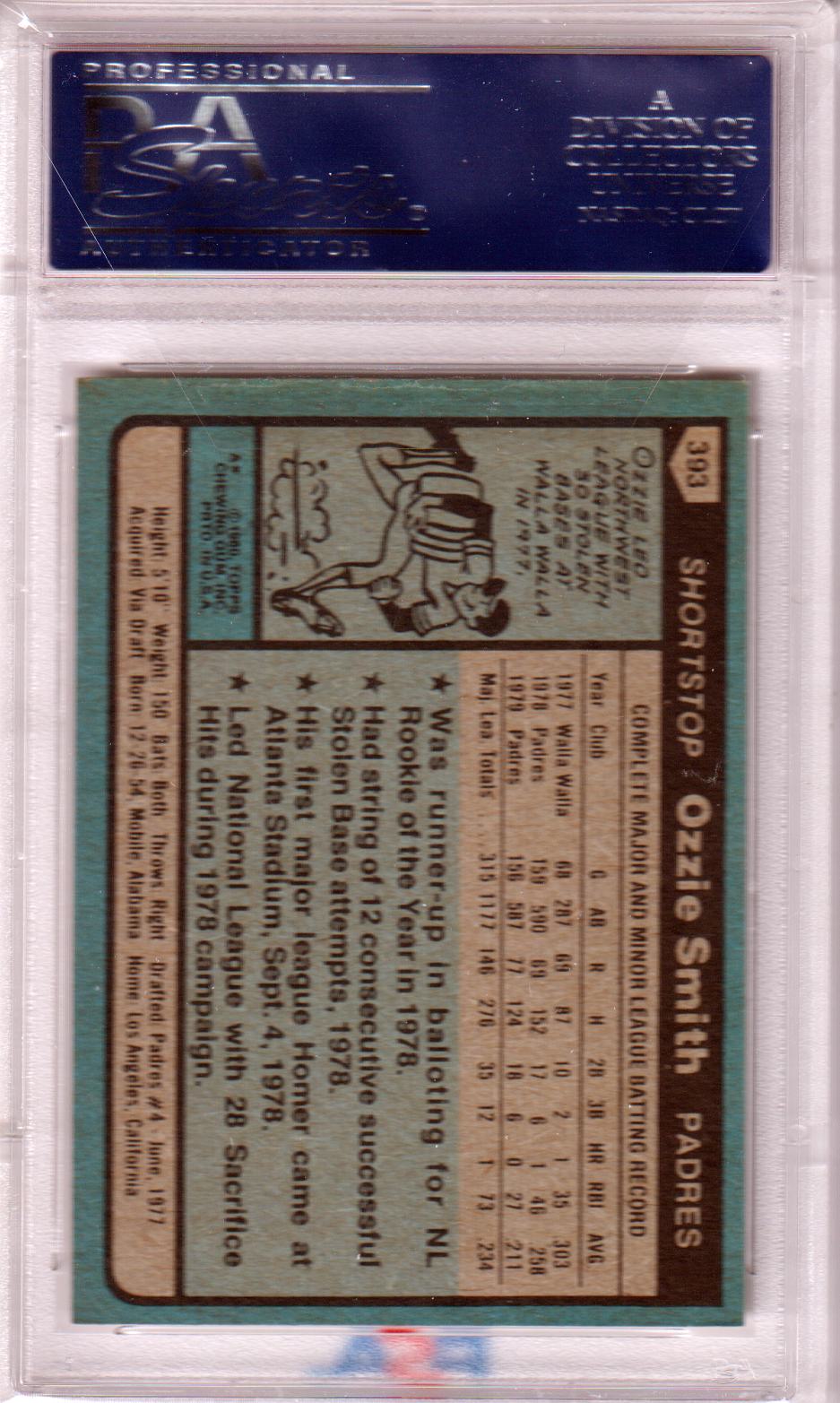 OZZIE SMITH 1980 Topps #393 PSA 8 NM-MT - HOF PADRES