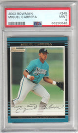MIGUEL CABRERA 2002 Bowman RC Rookie #245 PSA 9 MINT - MARLINS