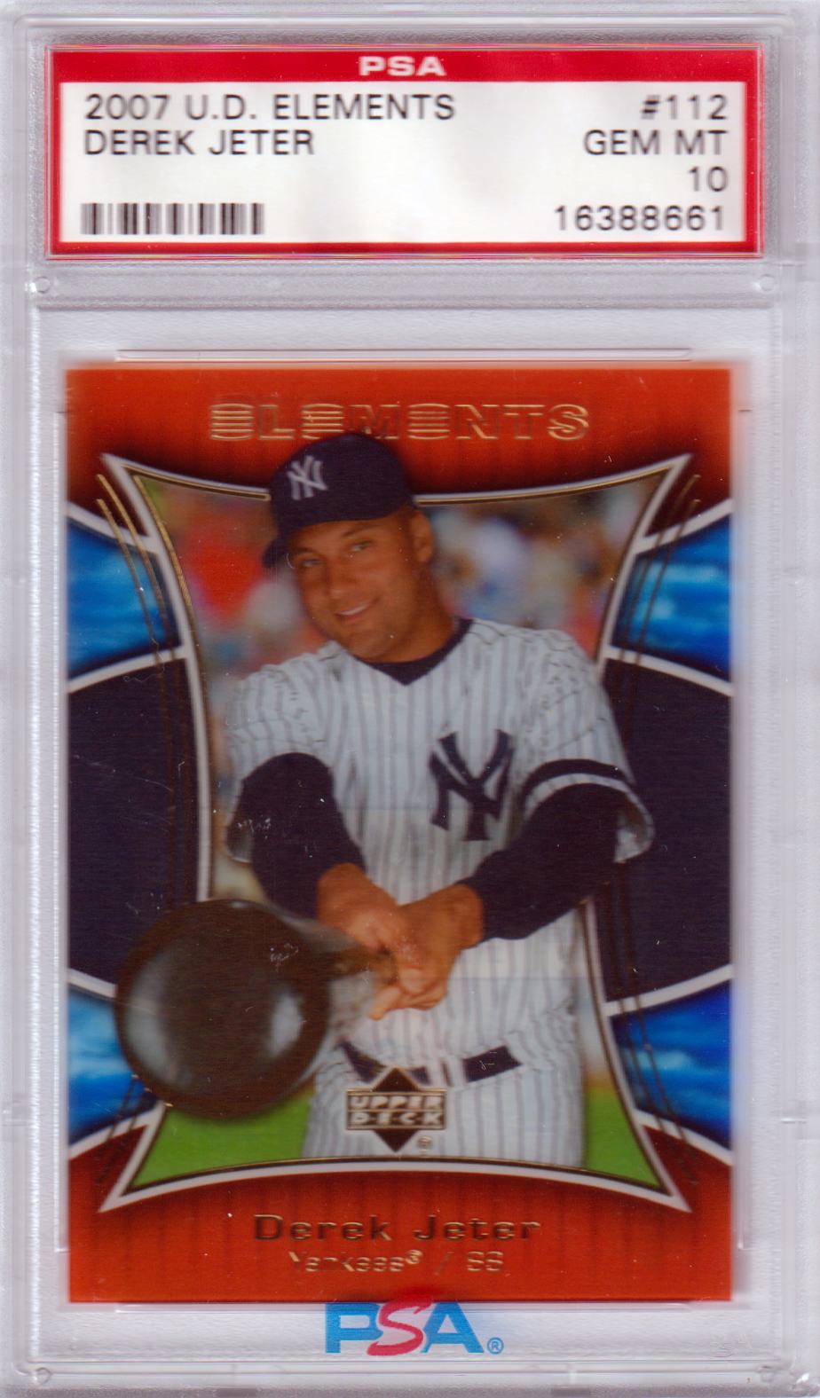 DEREK JETER 2007 Upper Deck Elements #112 PSA 10 GEM MINT YANKEES Pop 9