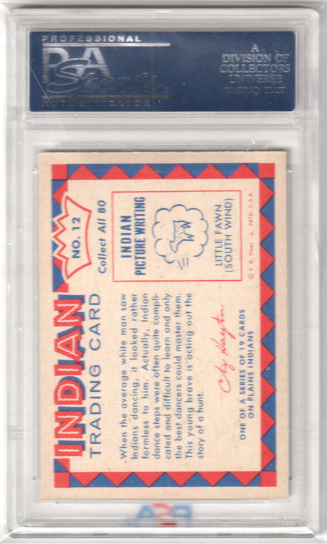 1959 Indian Trading Card Dancing Sioux #12 PSA 9