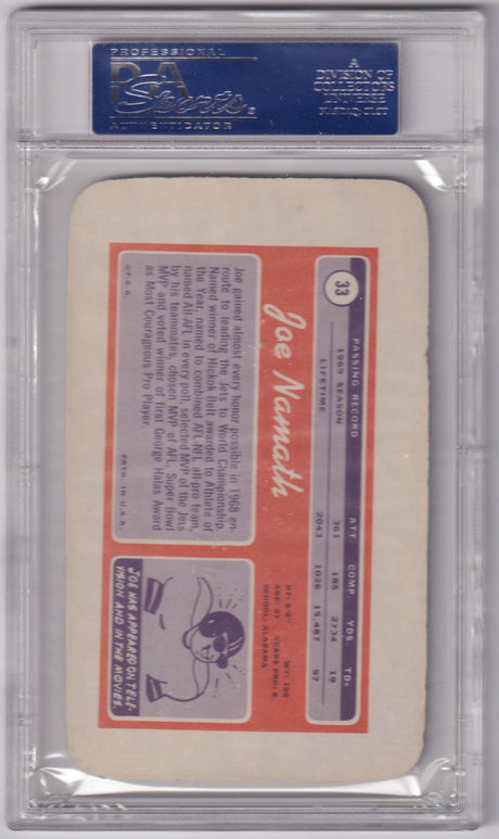 JOE NAMATH 1970 Topps Super #33 PSA 8 NM-MT - JETS