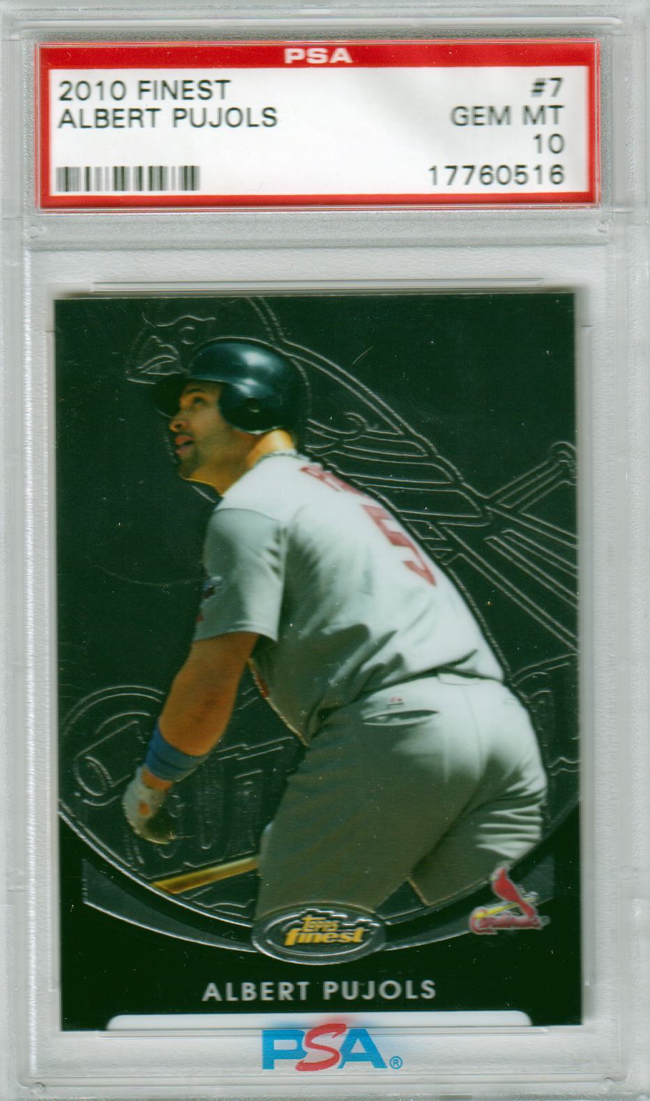 ALBERT PUJOLS  2010 Topps Finest #7 PSA 10 GEM MINT - CARDINALS Pop 12