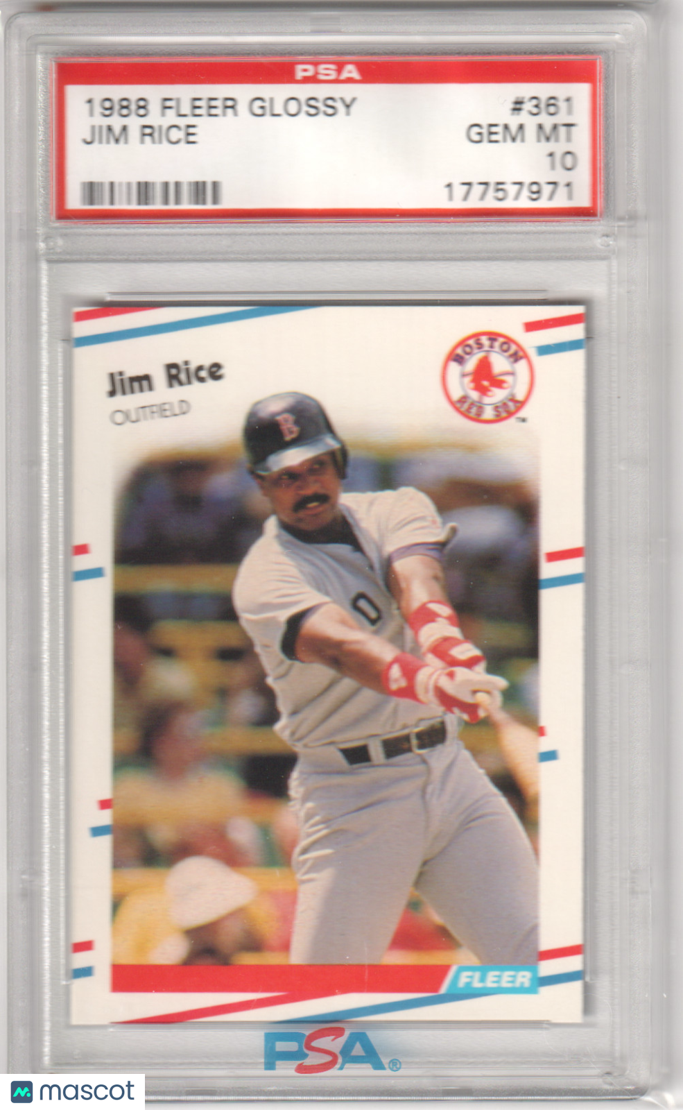 JIM RICE 1988 Fleer Glossy #361 PSA 10 GEM MINT - RED SOX