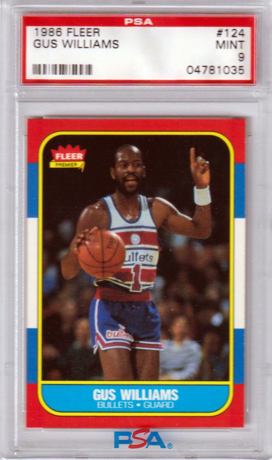 GUS WILLIAMS 1986 Fleer #124 PSA 9 MINT - BULLETS