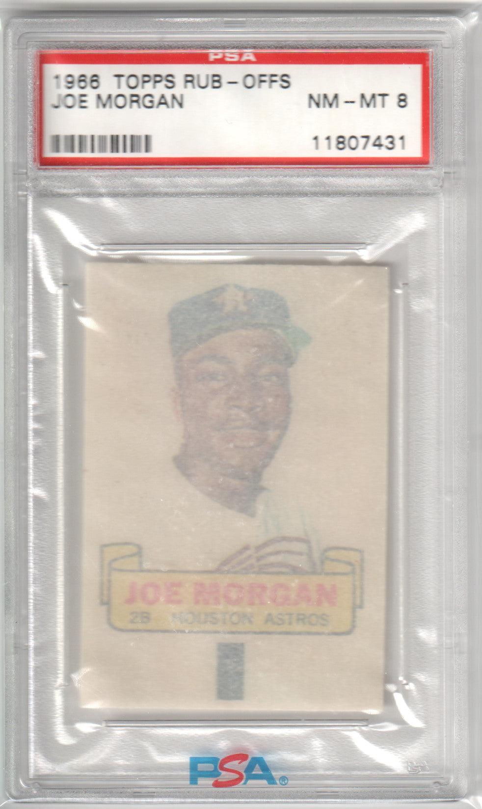 JOE MORGAN 1966 Topps Rub-Offs PSA 8 NM - ASTROS