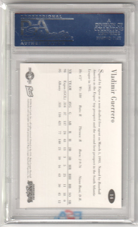VLADIMIR GUERRERO 1996 Best Harrisburg Senators RC Rookie #14 PSA 10 GEM MINT