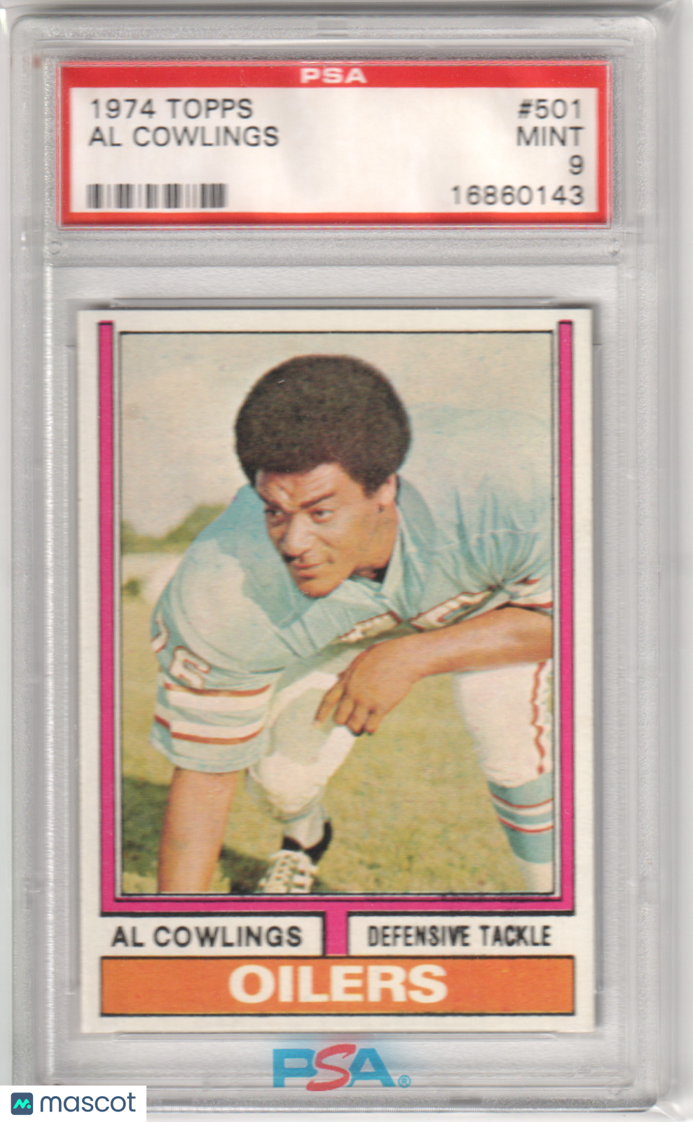 AL COWINGS 1974 Topps #501 PSA 9 MINT - OILERS