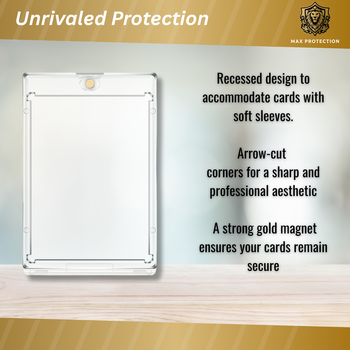 Max Pro Ultra Clear Magnetic Card Holder 35pt w/Sleeve Size