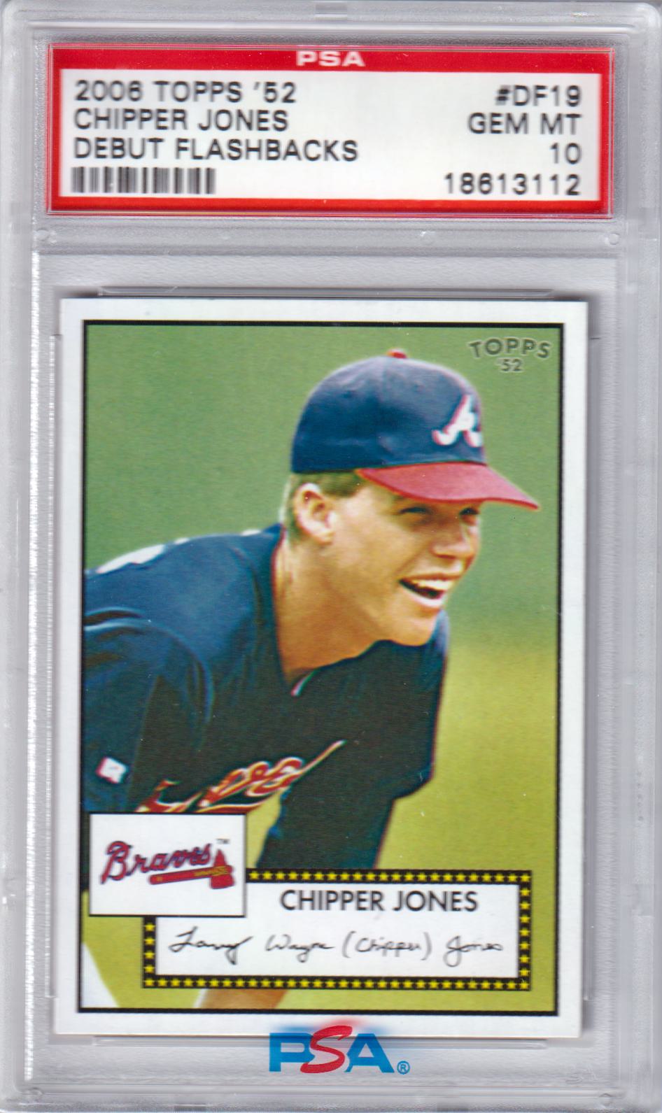 CHIPPER JONES 2006 Topps '52 Debut Flashbacks #DF19 PSA 10 GEM MINT