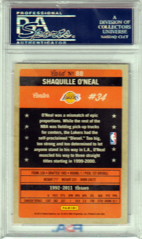 SHAQUILLE O'NEAL 2011 Panini Past And Present #88 PSA 10 GEM MINT LAKERS POP 4