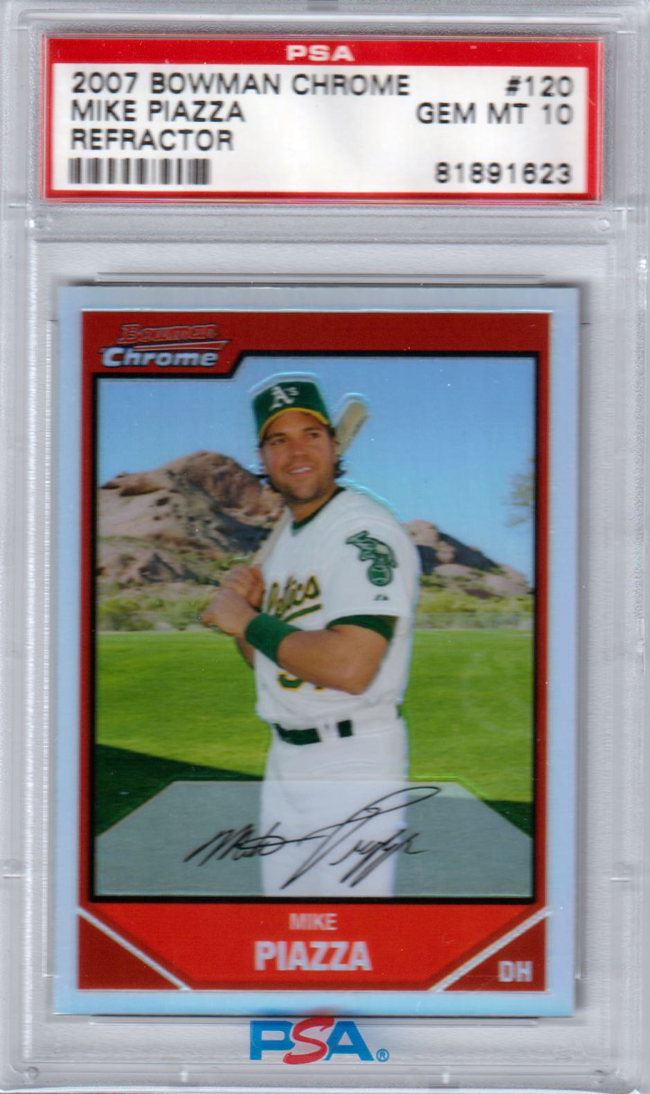 MIKE PIAZZA 2007 Bowman Chrome #120 Refractor PSA 10 GEM MINT HOF