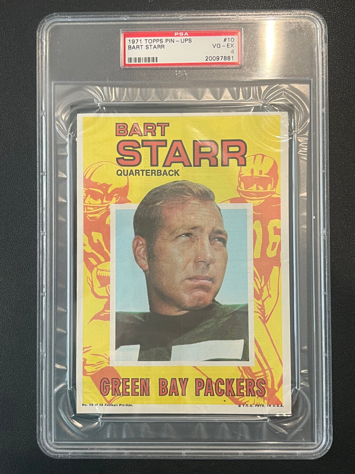 BART STARR 1971 Topps Pin-Ups #10 PSA 4 VG-EX - PACKERS