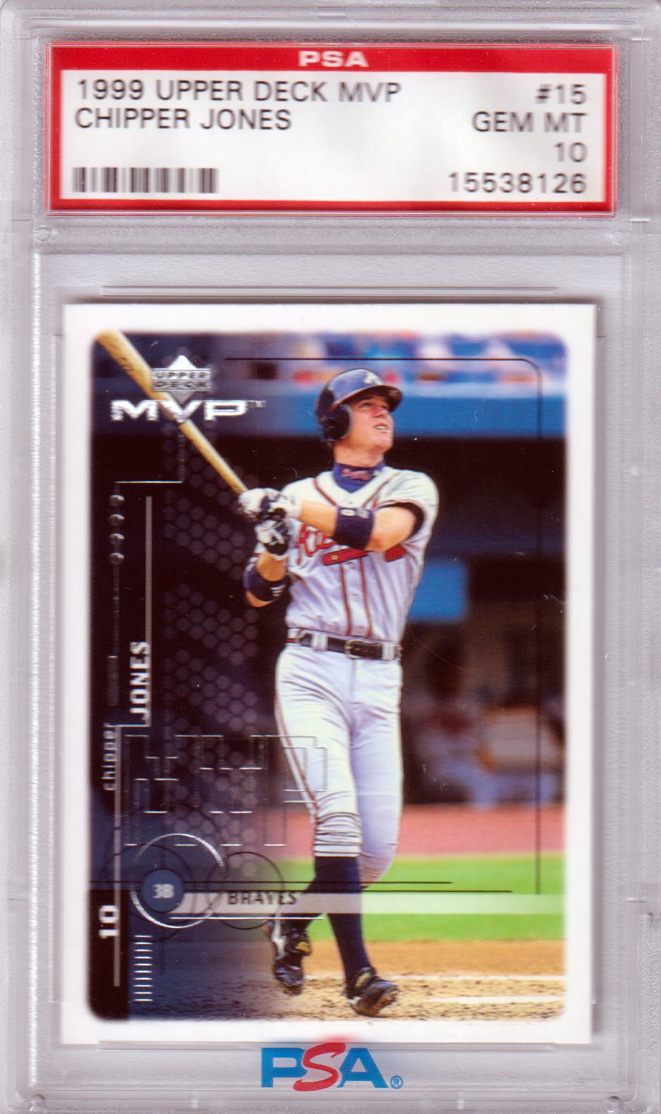 CHIPPER JONES 1999 Upper Deck MVP #15 PSA 10 GEM MINT - BRAVES Pop 8