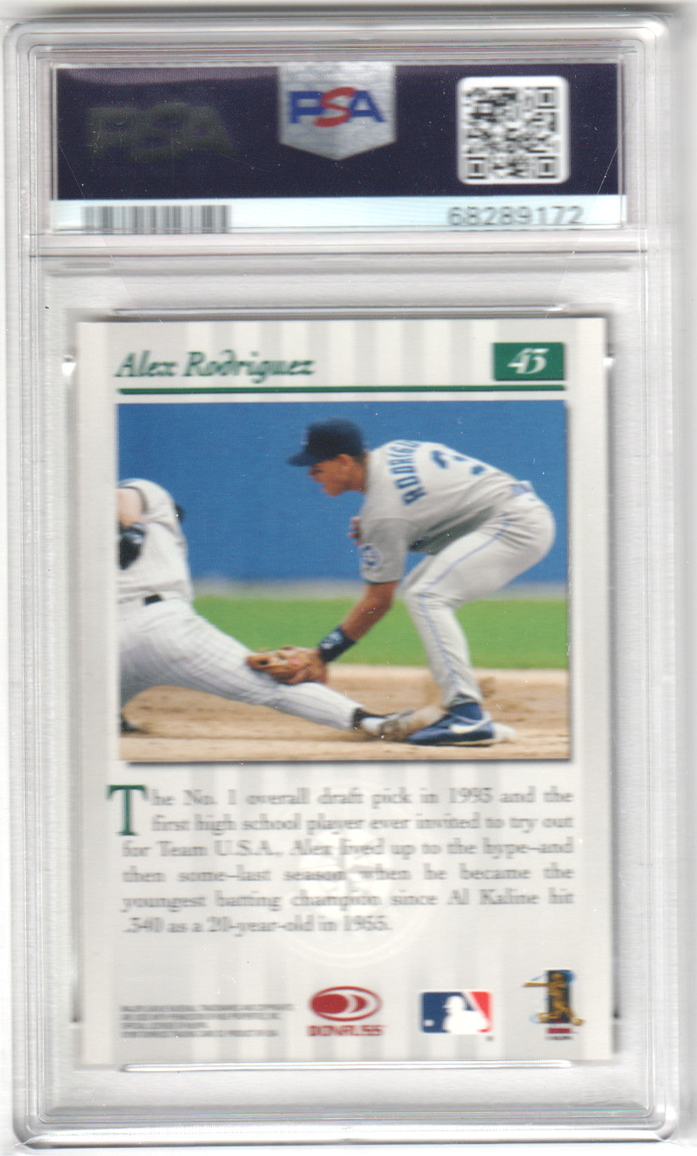 ALEX RODRIGUEZ 1997 Studio Press Proof #43 Gold PSA 9 MINT - MARINERS Pop 10