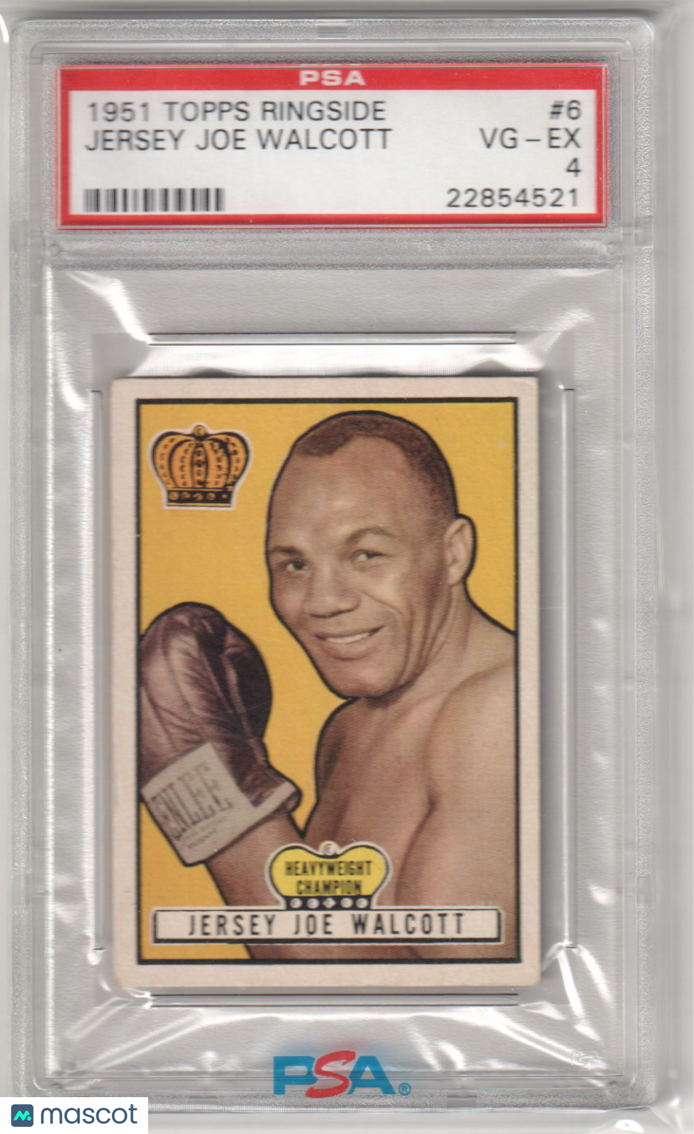 JERSEY JOE WALCOTT 1951 Topps Ringside #6 PSA 4 VG-EX