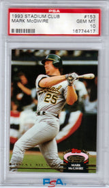 MARK McGWIRE 1993 Stadium Club Murphy #153 PSA 10 - GEM MINT - ATHLETICS