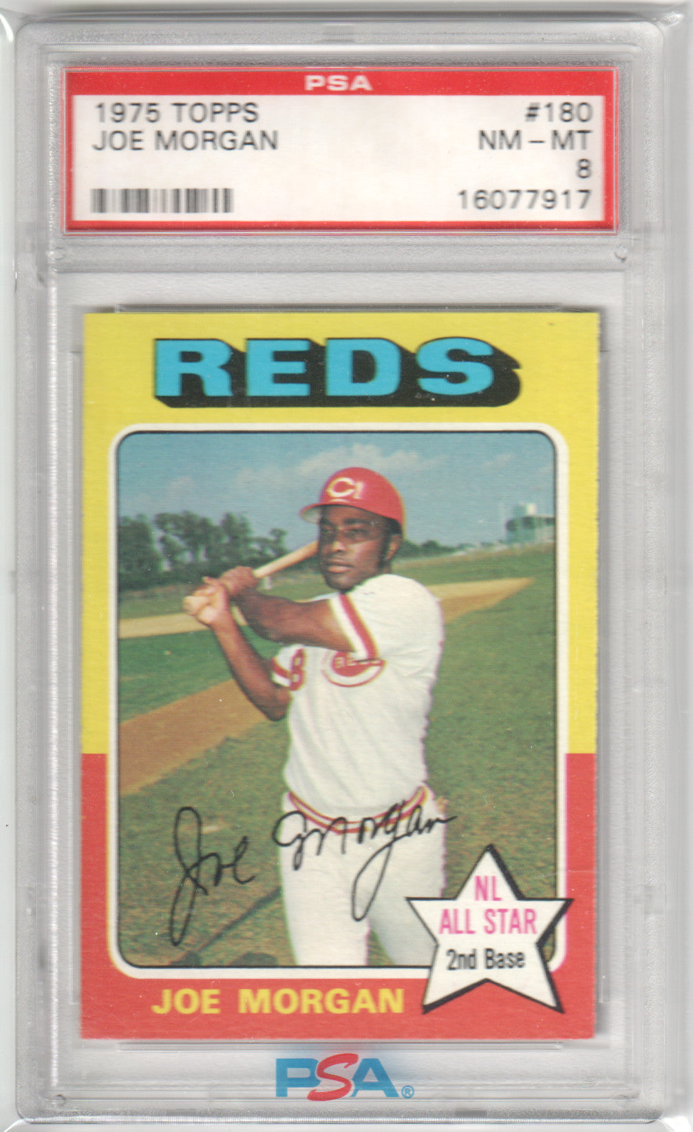 JOE MORGAN 1975 Topps #180 PSA 8 NM - REDS