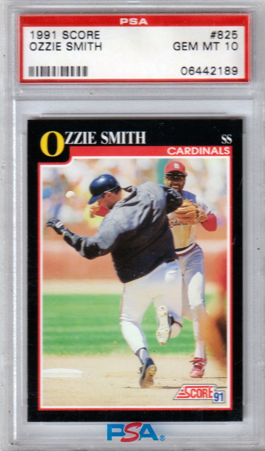 OZZIE SMITH 1991 Score #825 PSA 10 GEM MINT - CARDINALS HOF Pop 33