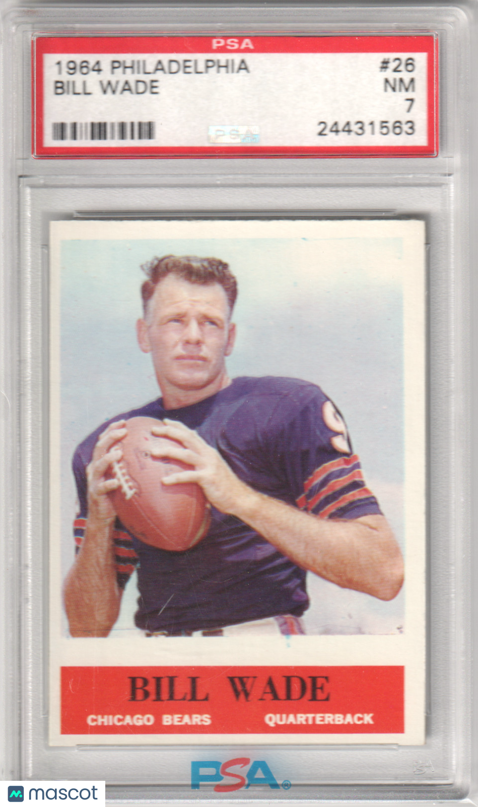 BILL WADE 1964 Philadelphia #26 PSA 7 NM - BEARS