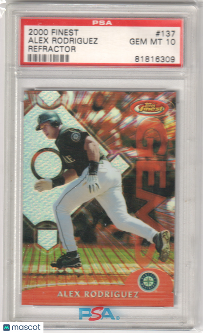 ALEX RODRIGUEZ 2000 Topps Finest #137 Refractor PSA 10 GEM MINT - MARINERS