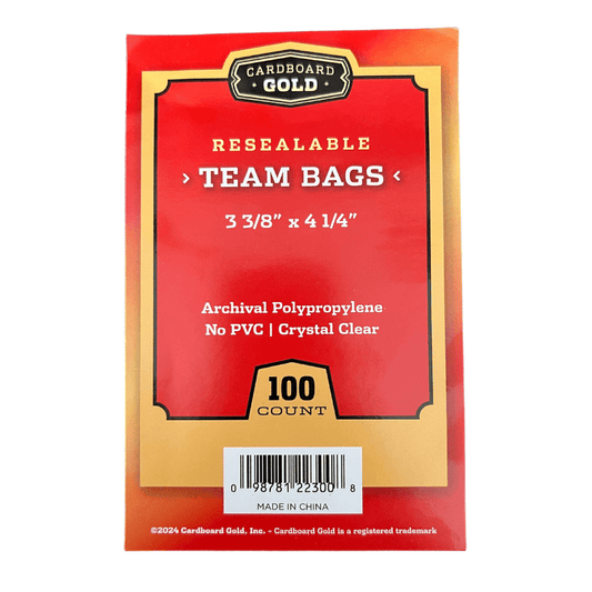 5000ct Case Resealable Team Bags / Sleeves - Cardboard Gold - Columbia Hobby - Sports Card Boxes - Toploaders - Card Savers