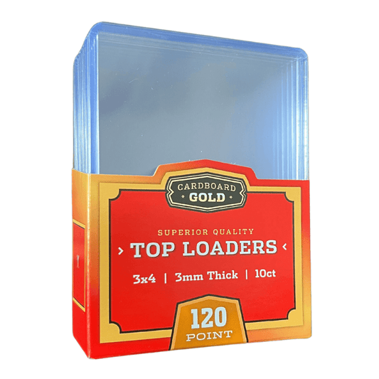500ct Case (50 Packs) Cardboard Gold Thick Card Toploaders - 3mm - 120pt - image 4