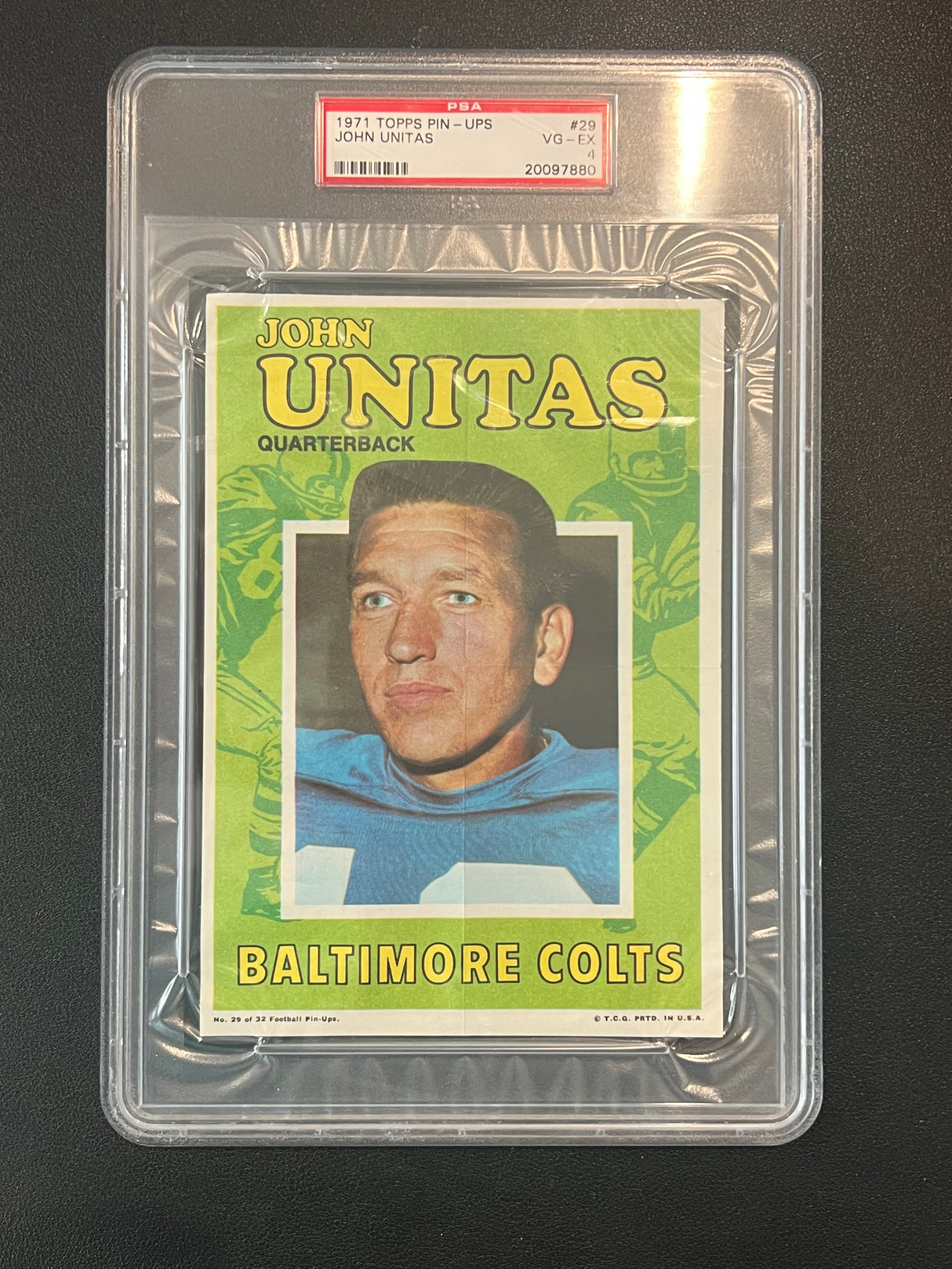 JOHN JOHNNY UNITAS 1971 Topps Pin-Ups #29 PSA 4 VG-EX - COLTS