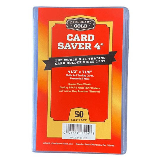 50ct Pack Card Saver 4 Semi - Rigid Holder - Cardboard Gold - Columbia Hobby - Sports Card Boxes - Toploaders - Card Savers