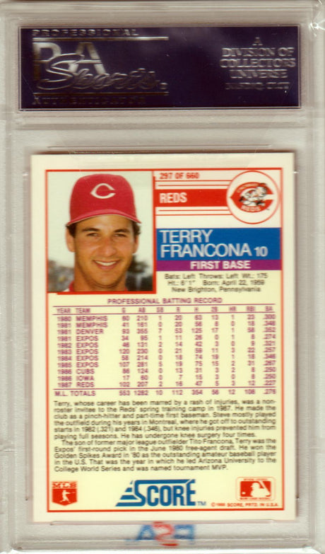 TERRY FRANCONA 1988 Score Glossy #297 PSA 10 GEM MINT - REDS POP 1!