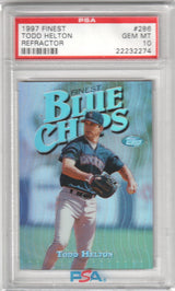TODD HELTON 1997 Topps Finest #286 Refractor PSA 10 GEM MINT - ROCKIES
