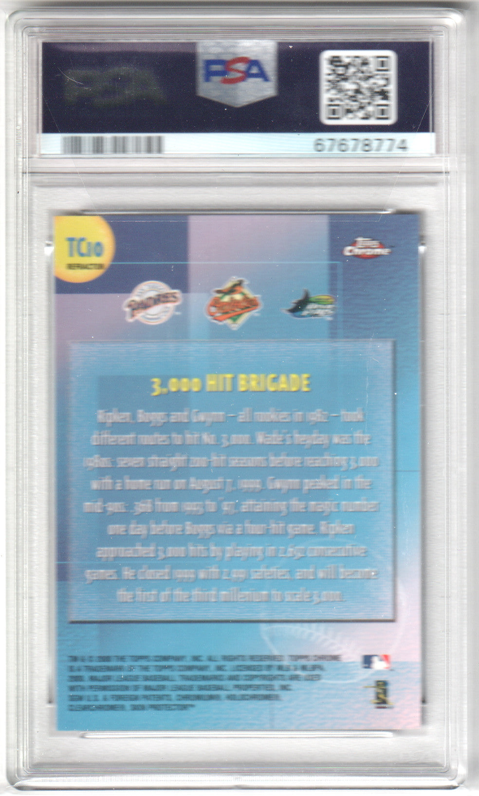 CAL RIPKEN TONY GWYNN WADE BOGGS 2000 Topps Chrome Refractor PSA 9 MINT