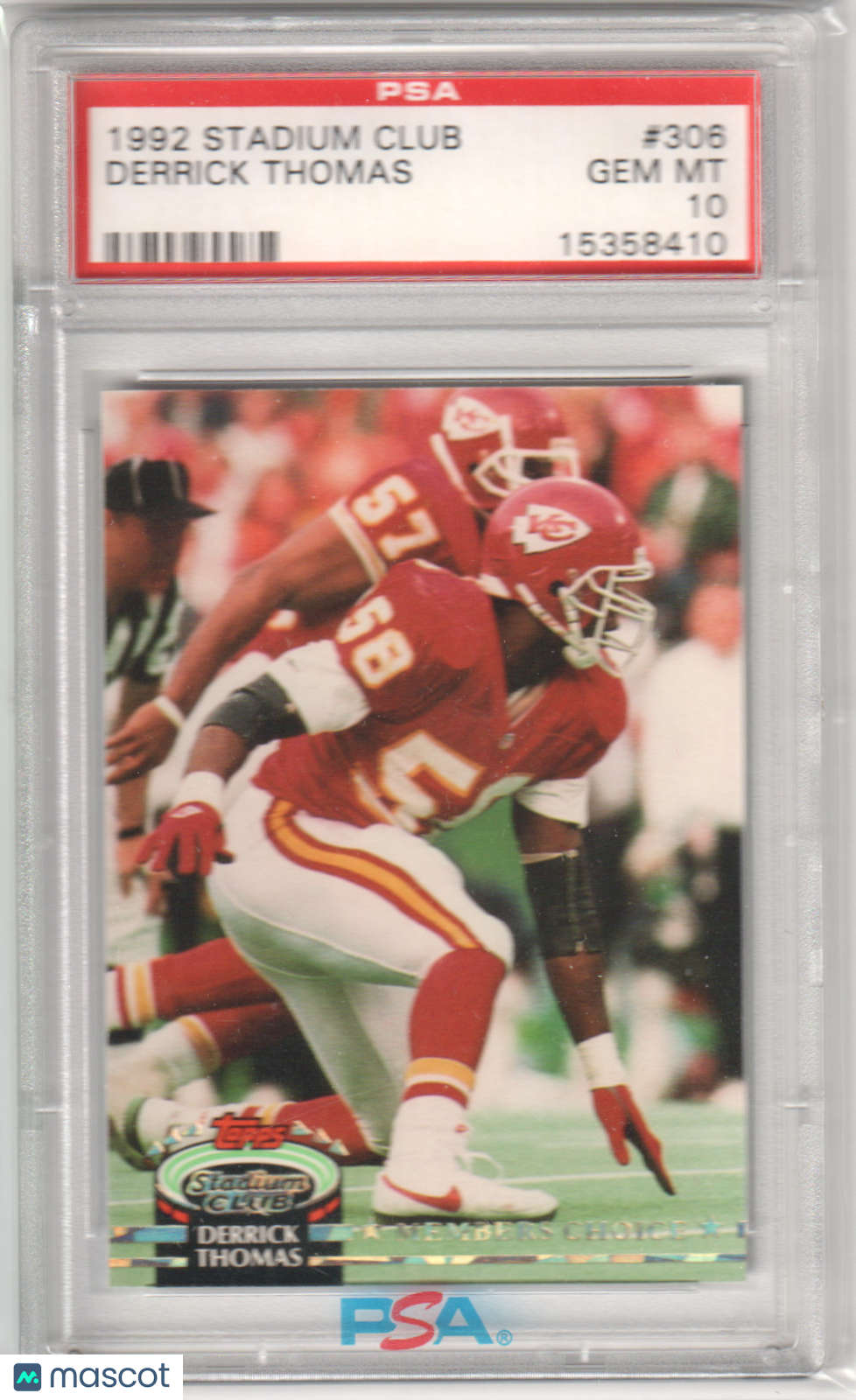 DERRICK THOMAS 1992 Topps Stadium Club #306 PSA 10 GEM MINT - CHIEFS