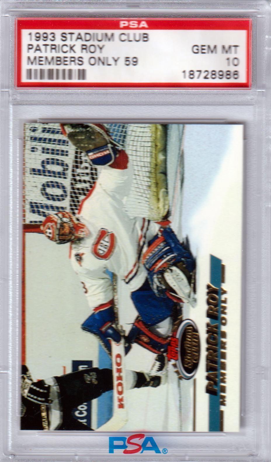 PATRICK ROY 1993 Topps Stadium Club Members Only 59 PSA 10 GEM MINT