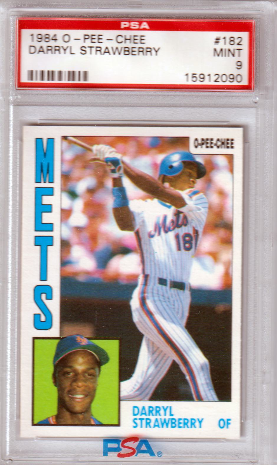 DARRYL STRAWBERRY 1984 O-Pee-Chee RC Rookie #182 PSA 9 MINT - METS