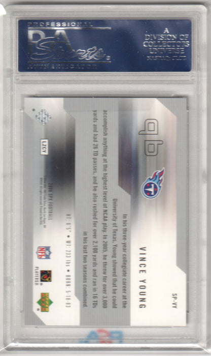VINCE YOUNG 2006 Upper Deck SPX Spxcellence #SP-VY PSA 10 GEM MINT Pop 2