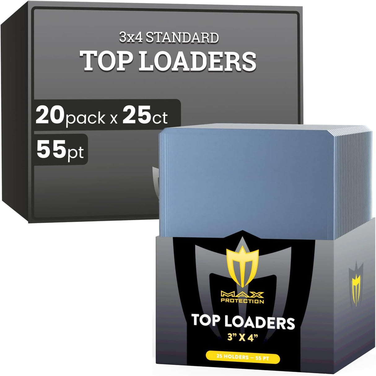 1000ct Case Ultra Max Pro 55pt Trading Card Toploaders | Crystal Clear Holders