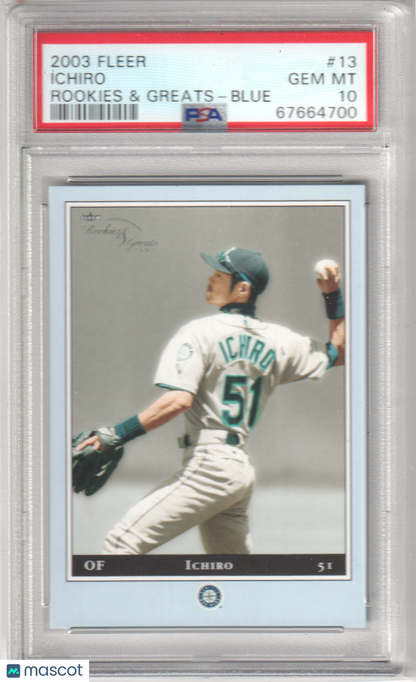 ICHRIO SUZUKI 2003 Fleer Rookies & Greats Blue #/250 PSA 10 GEM MINT Pop 2