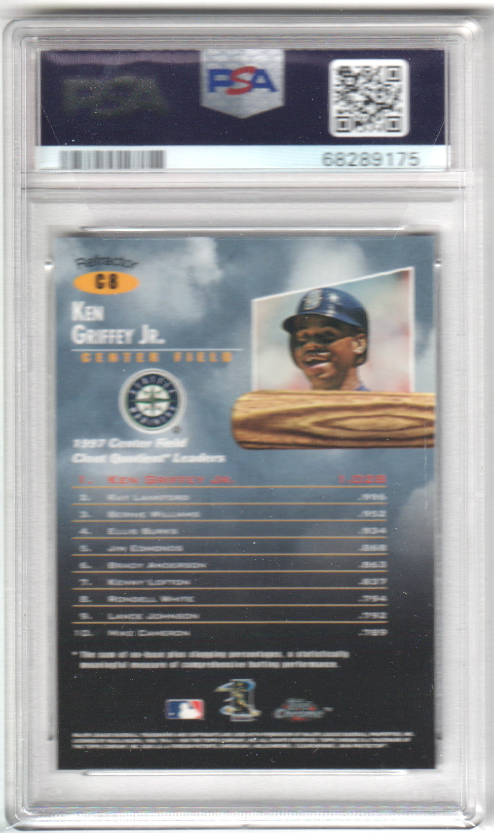 KEN GRIFFEY JR. 1998 Topps Chrome Clout 9 Refractor #C8 PSA 9 MINT