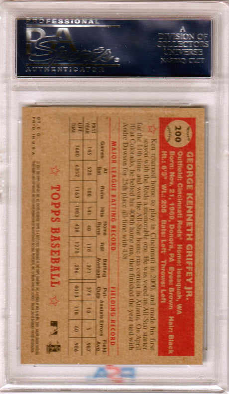 KEN GRIFFEY JR. 2001 Topps Heritage #200 PSA 10 GEM MINT - REDS