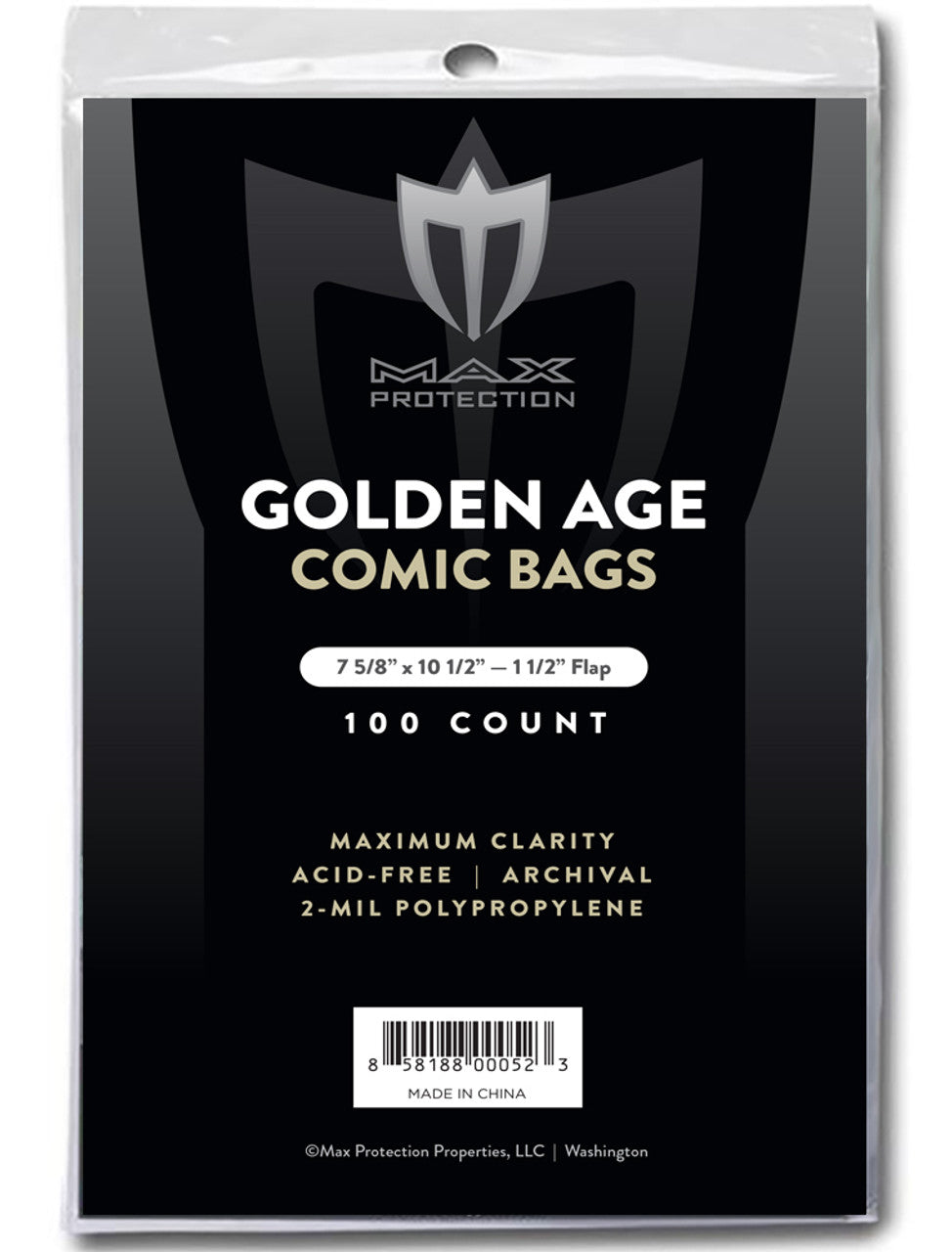 100ct Pack Golden Age Comic Bags 7-5/8 x 10-1/2