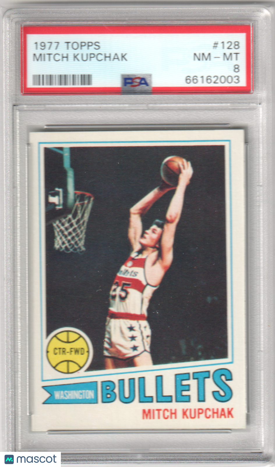 MITCH KUPCHAK 1977-78 Topps RC Rookie #128 PSA 8 NM-MT - BULLETS