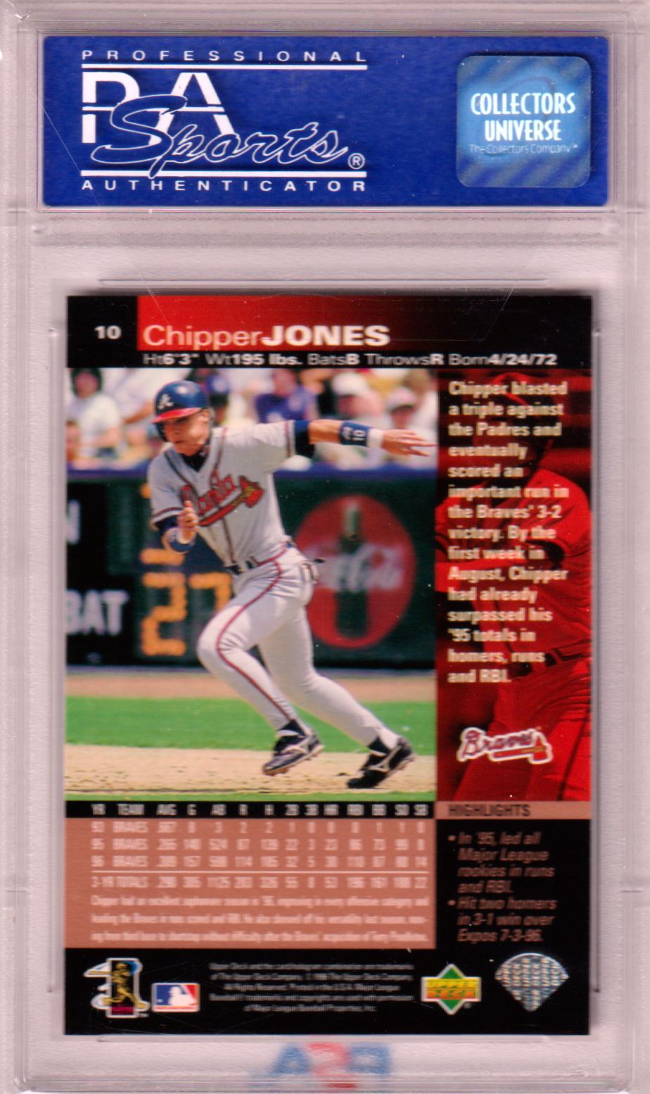 CHIPPER JONES 1997 Upper Deck #10 PSA 8 NM - BRAVES
