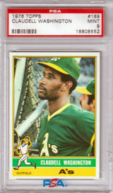 CLAUDELL WASHINGTON 1976 Topps #189 PSA 9 MINT - ATHLETICS