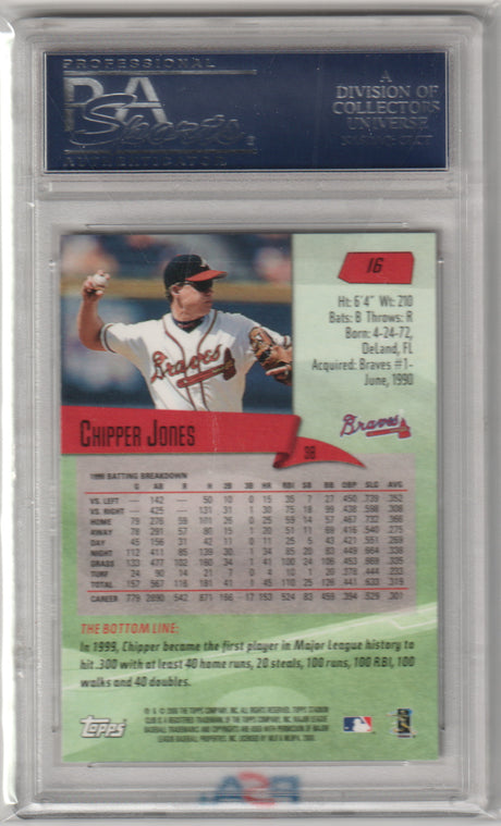 CHIPPER JONES 2000 Topps Stadium Club #16 PSA 10 GEM MINT - BRAVES Pop 6