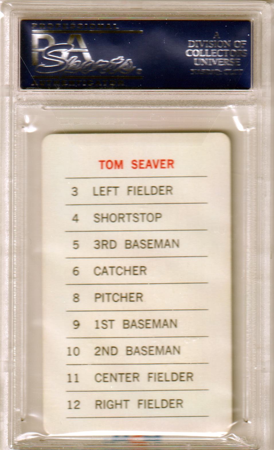 TOM SEAVER 1970 Milton Bradley PSA 9 MINT -