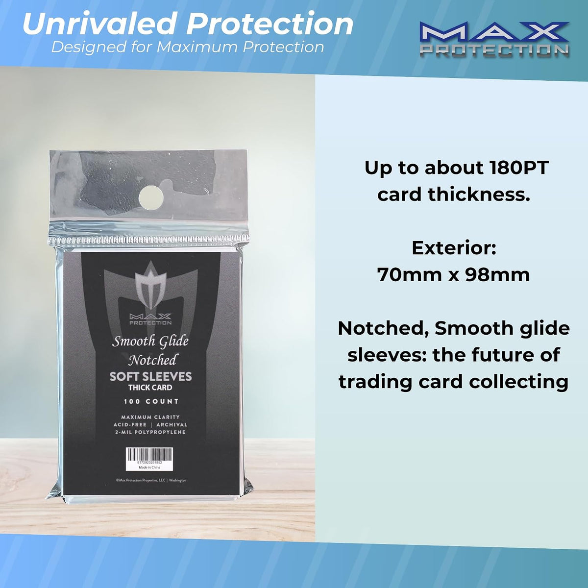 Max Protection Notched Soft Sleeves - Columbia Sports Cards - image 4