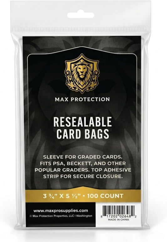 Max Protection Resealable Graded Card Sleeves - Columbia Sports Cards - sealed case