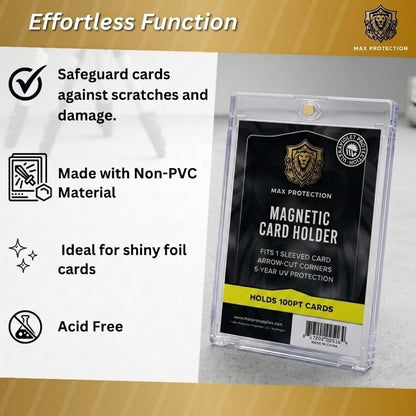 Max Pro Ultra Clear Magnetic Card Holder 100pt w/Sleeve Size - Columbia Sports Cards - image 3
