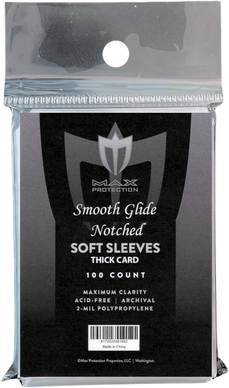 Max Protection Notched Soft Sleeves - Columbia Sports Cards